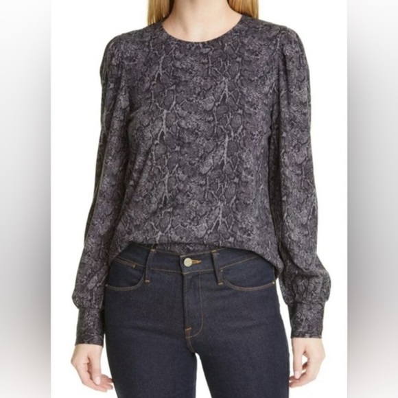 Rails Emilia Charcoal Snakeskin Top - Picture 1 of 11